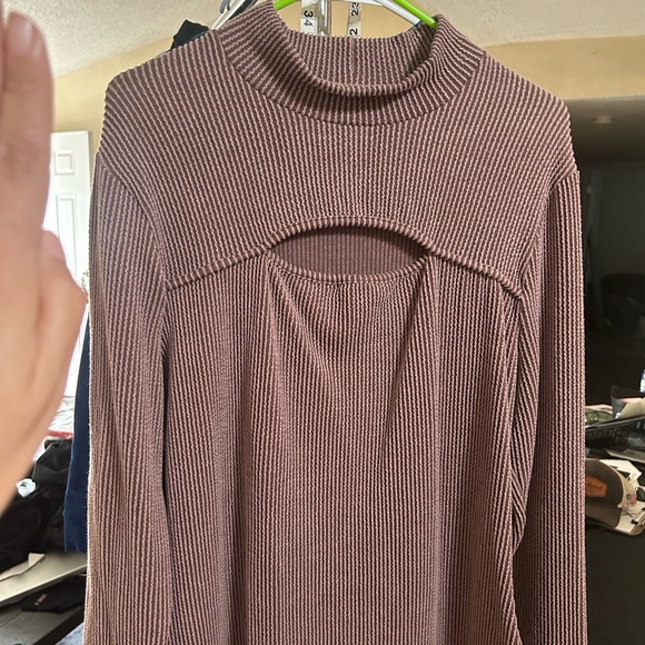 White Birch Ribbed Knit Dress in Brown - Picture 3 of 4